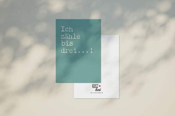 Postkarte "Ich zähle bis drei" mit Rückseite