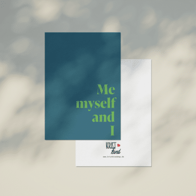 Postkarte "Me, Myself and I" mit Rückseite